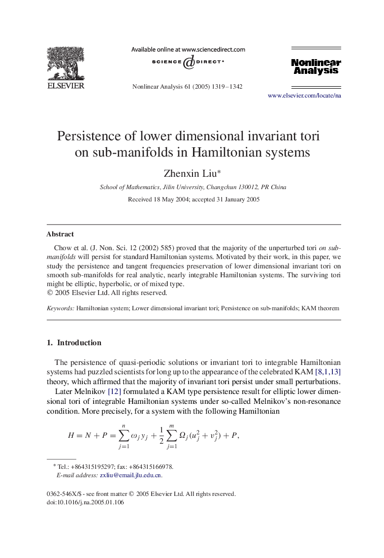 Persistence of lower dimensional invariant tori on sub-manifolds in Hamiltonian systems