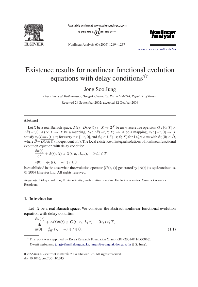 Existence results for nonlinear functional evolution equations with delay conditions