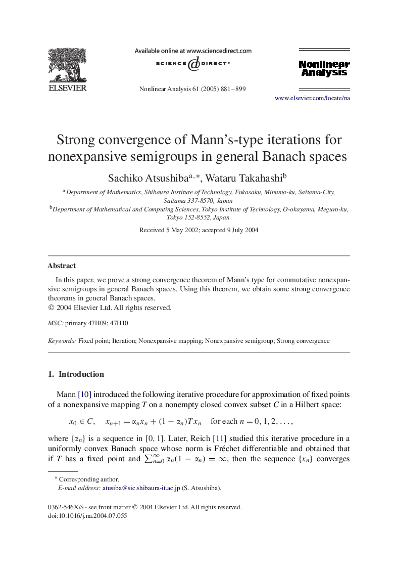 Strong convergence of Mann's-type iterations for nonexpansive semigroups in general Banach spaces