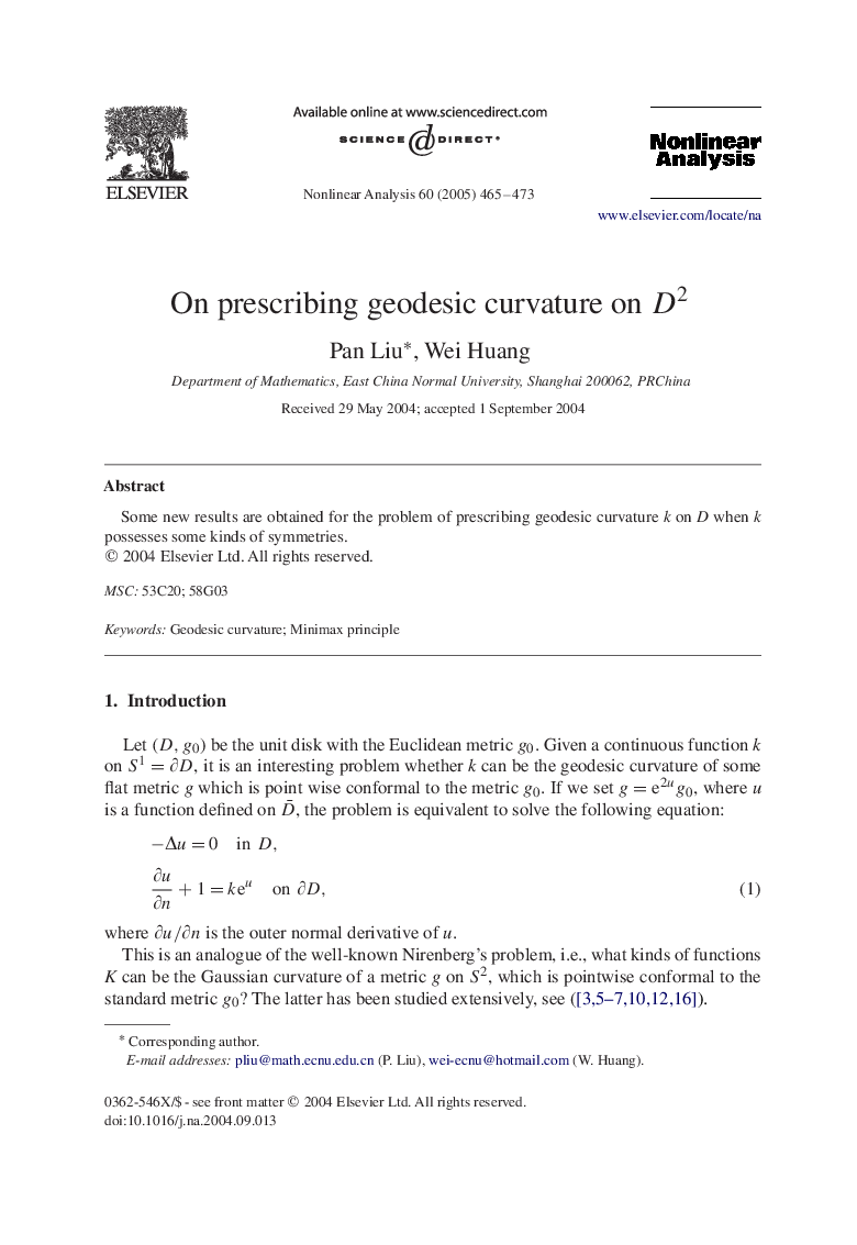 On prescribing geodesic curvature on D2