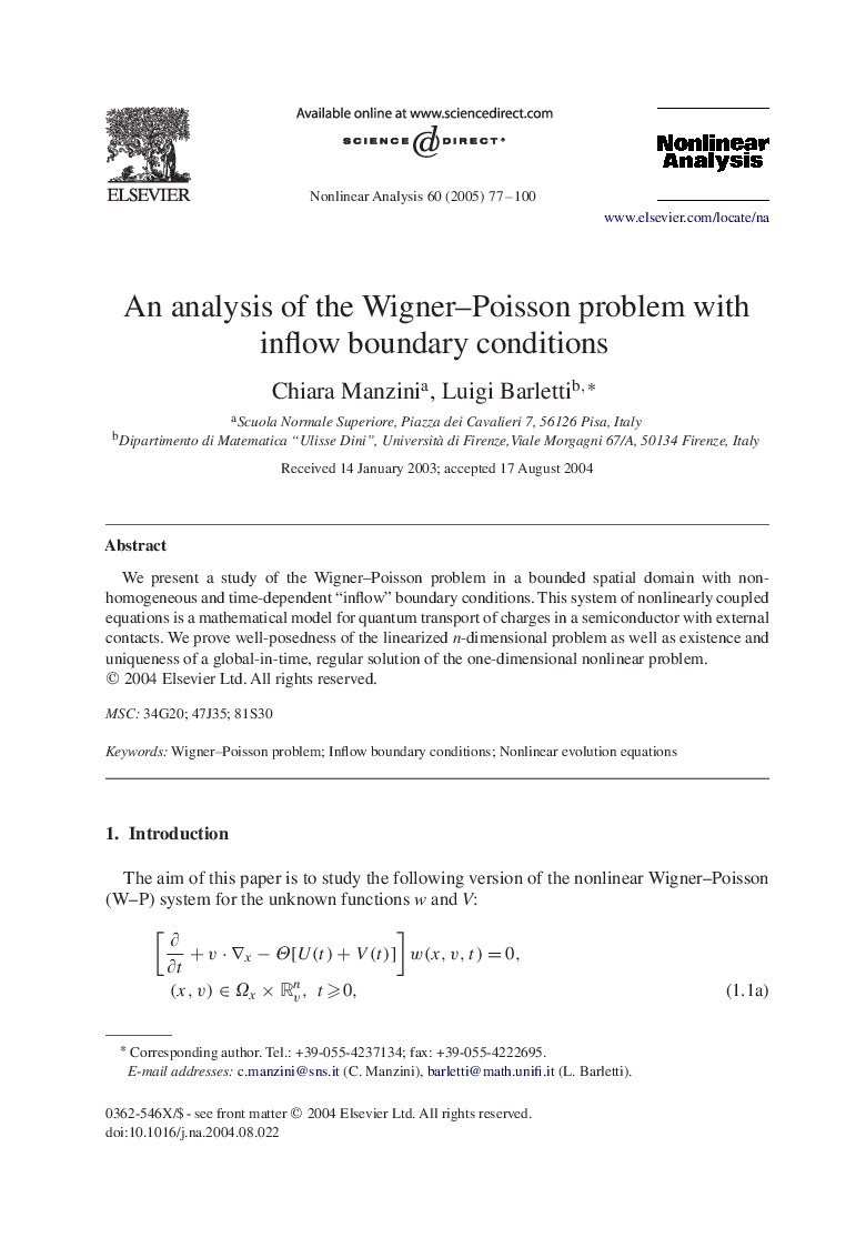 An analysis of the Wigner-Poisson problem with inflow boundary conditions