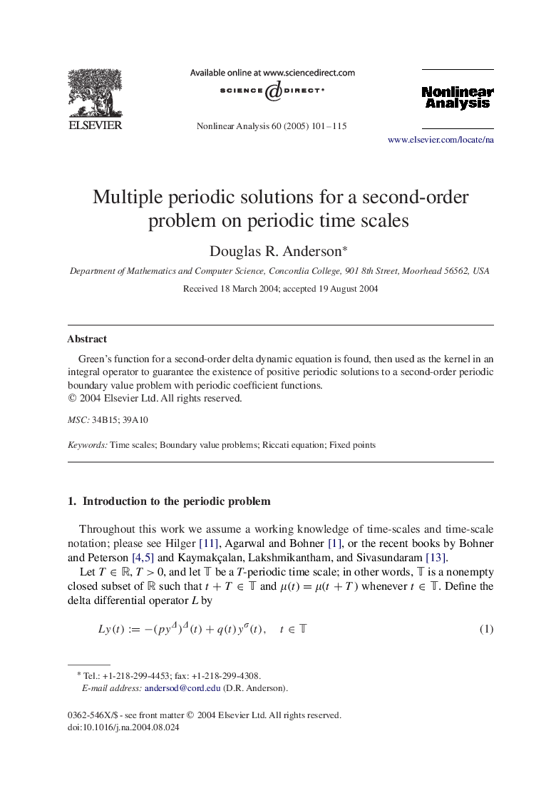 Multiple periodic solutions for a second-order problem on periodic time scales