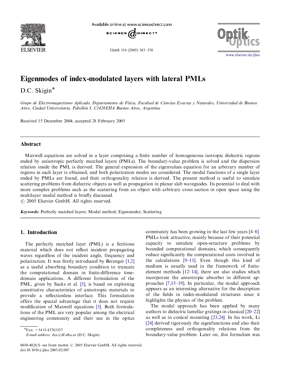 Eigenmodes of index-modulated layers with lateral PMLs