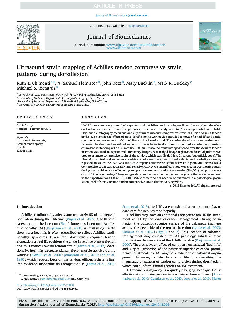 Ultrasound strain mapping of Achilles tendon compressive strain patterns during dorsiflexion