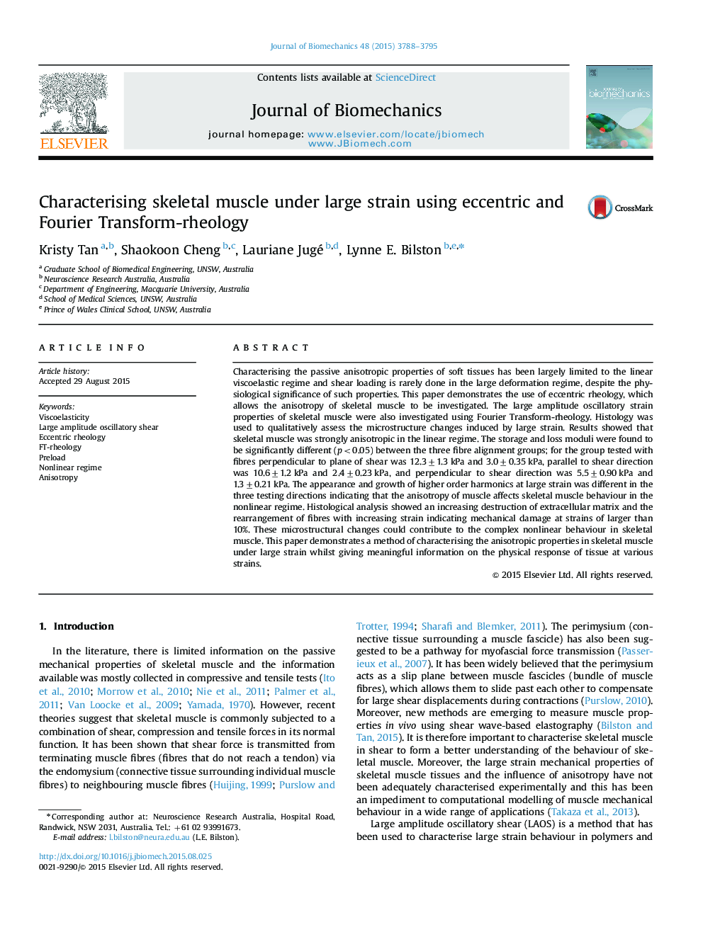 Characterising skeletal muscle under large strain using eccentric and Fourier Transform-rheology