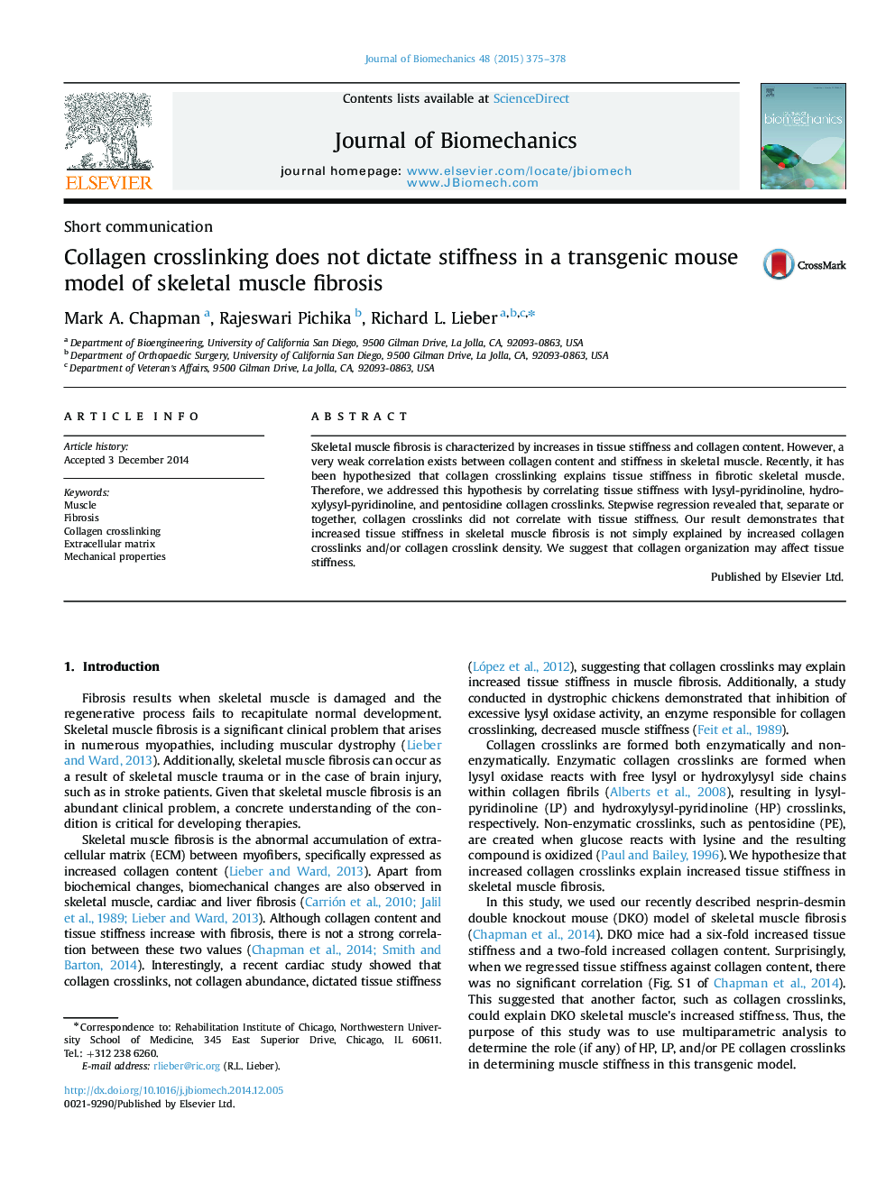 Collagen crosslinking does not dictate stiffness in a transgenic mouse model of skeletal muscle fibrosis