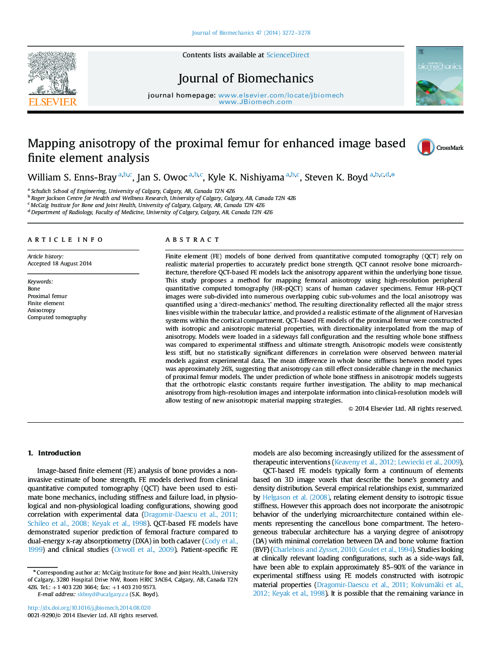 Mapping anisotropy of the proximal femur for enhanced image based finite element analysis