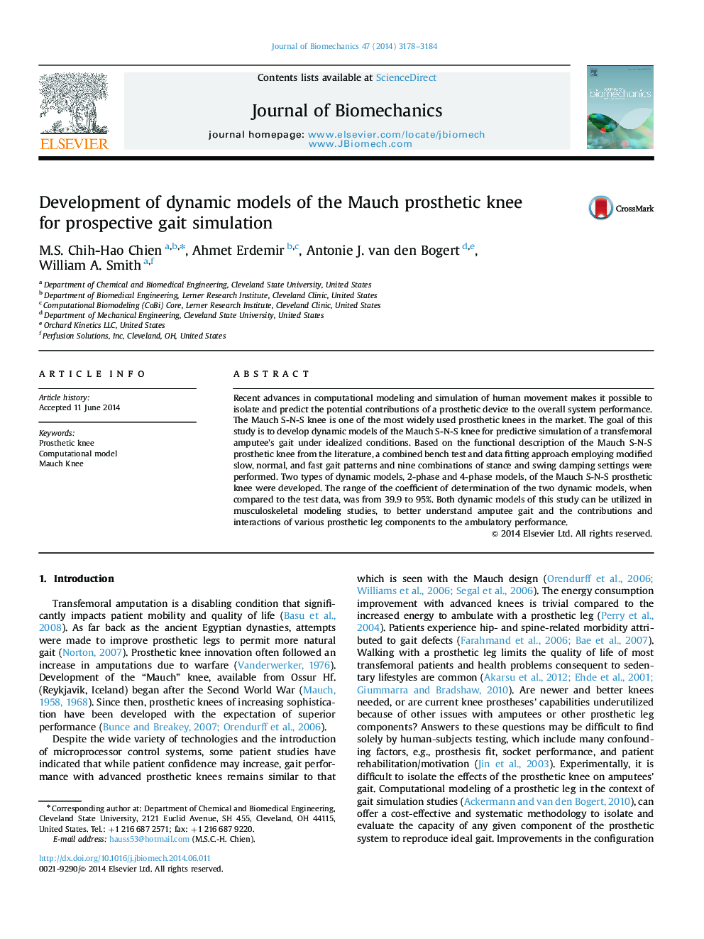 Development of dynamic models of the Mauch prosthetic knee for prospective gait simulation