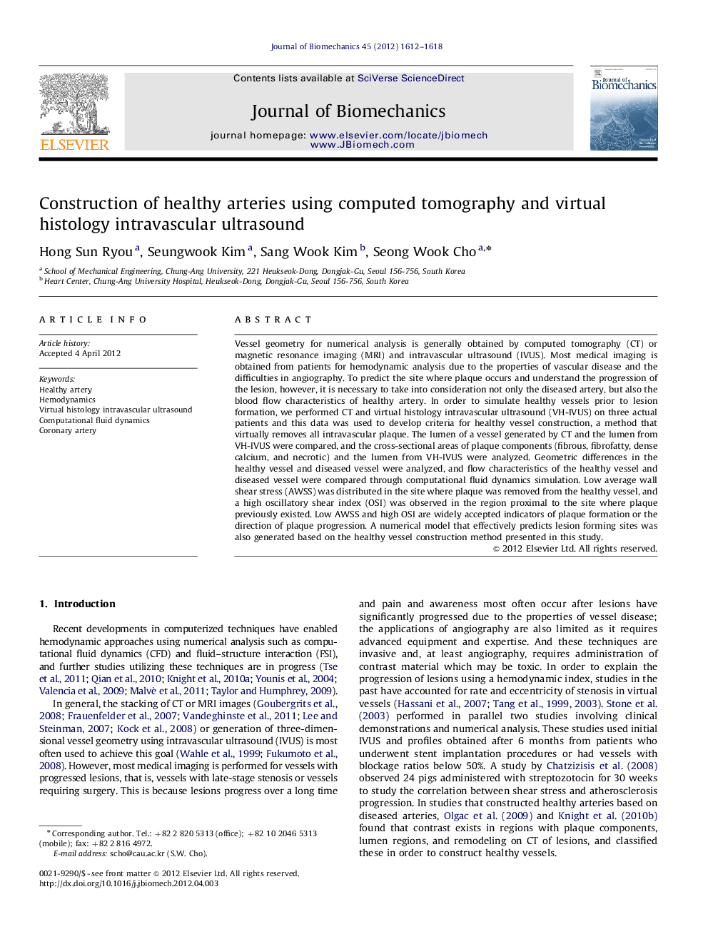 Construction of healthy arteries using computed tomography and virtual histology intravascular ultrasound