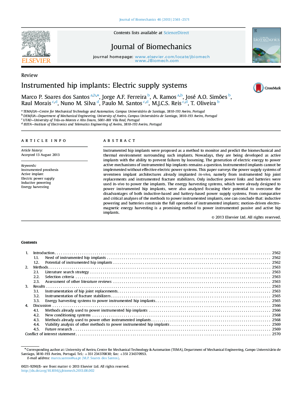 Instrumented hip implants: Electric supply systems