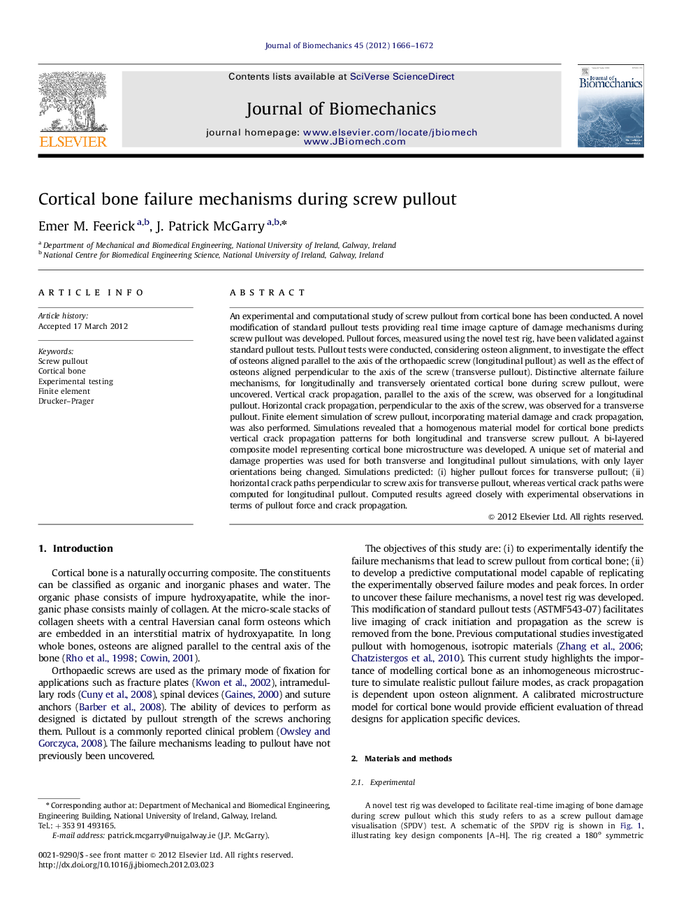 Cortical bone failure mechanisms during screw pullout