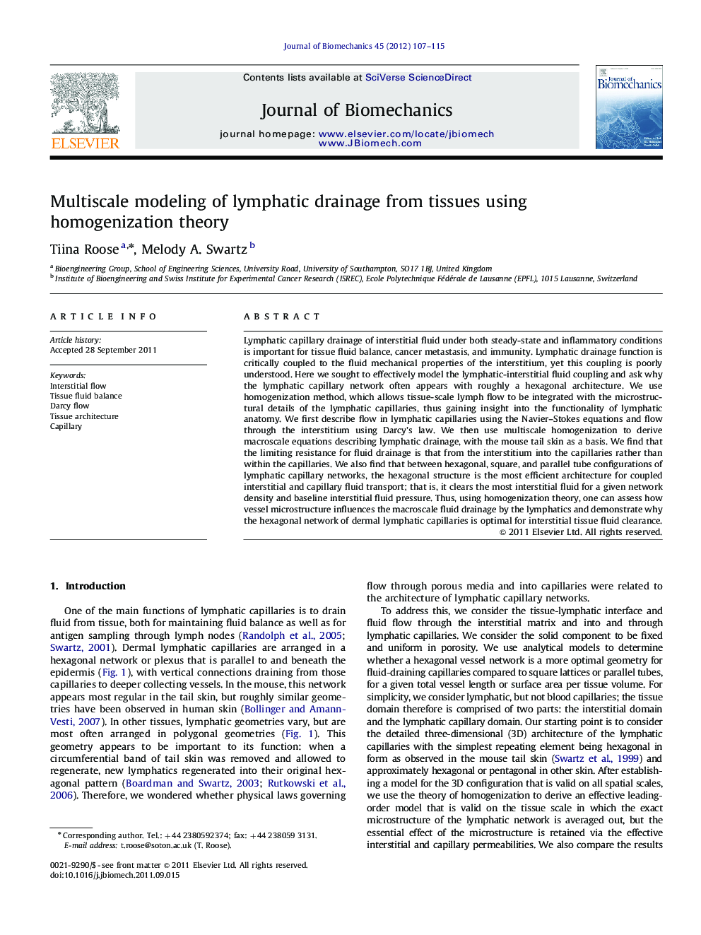 Multiscale modeling of lymphatic drainage from tissues using homogenization theory