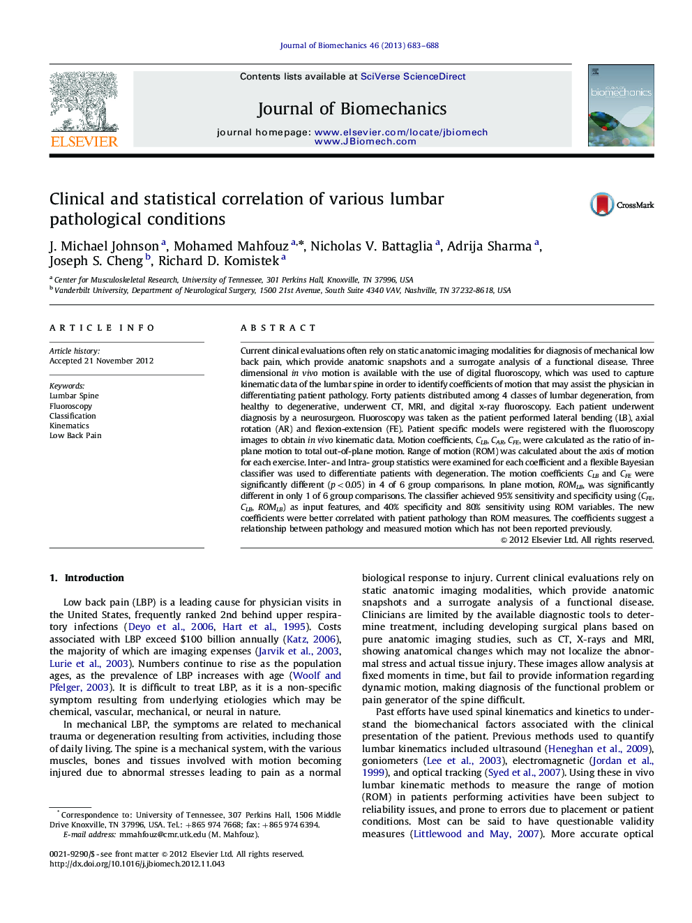 Clinical and statistical correlation of various lumbar pathological conditions
