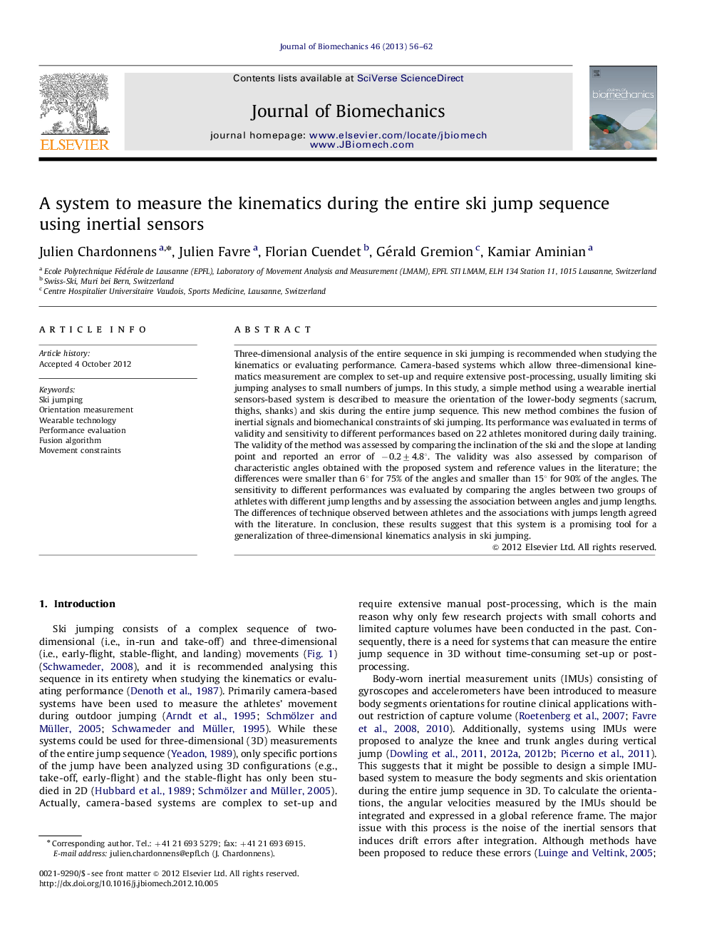 A system to measure the kinematics during the entire ski jump sequence using inertial sensors