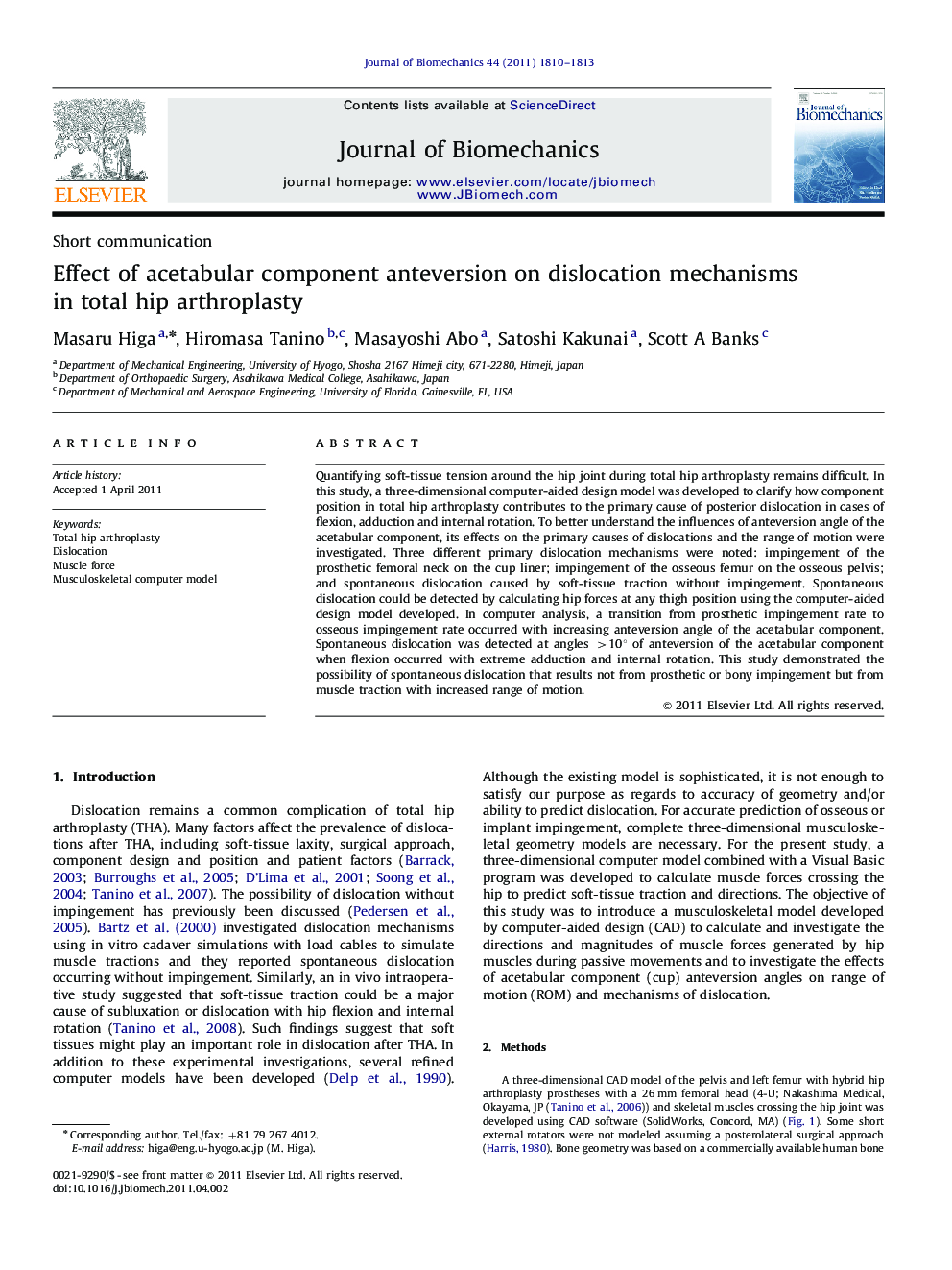 Effect of acetabular component anteversion on dislocation mechanisms in total hip arthroplasty