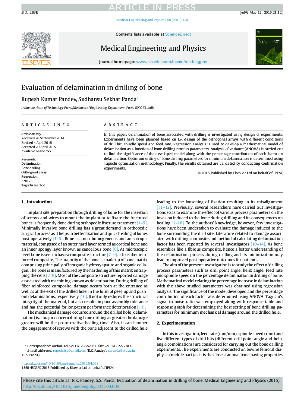 Evaluation of delamination in drilling of bone