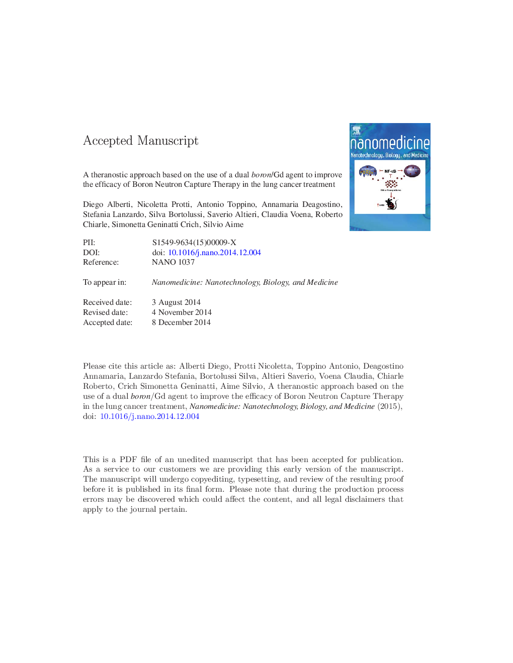 A theranostic approach based on the use of a dual boron/Gd agent to improve the efficacy of Boron Neutron Capture Therapy in the lung cancer treatment