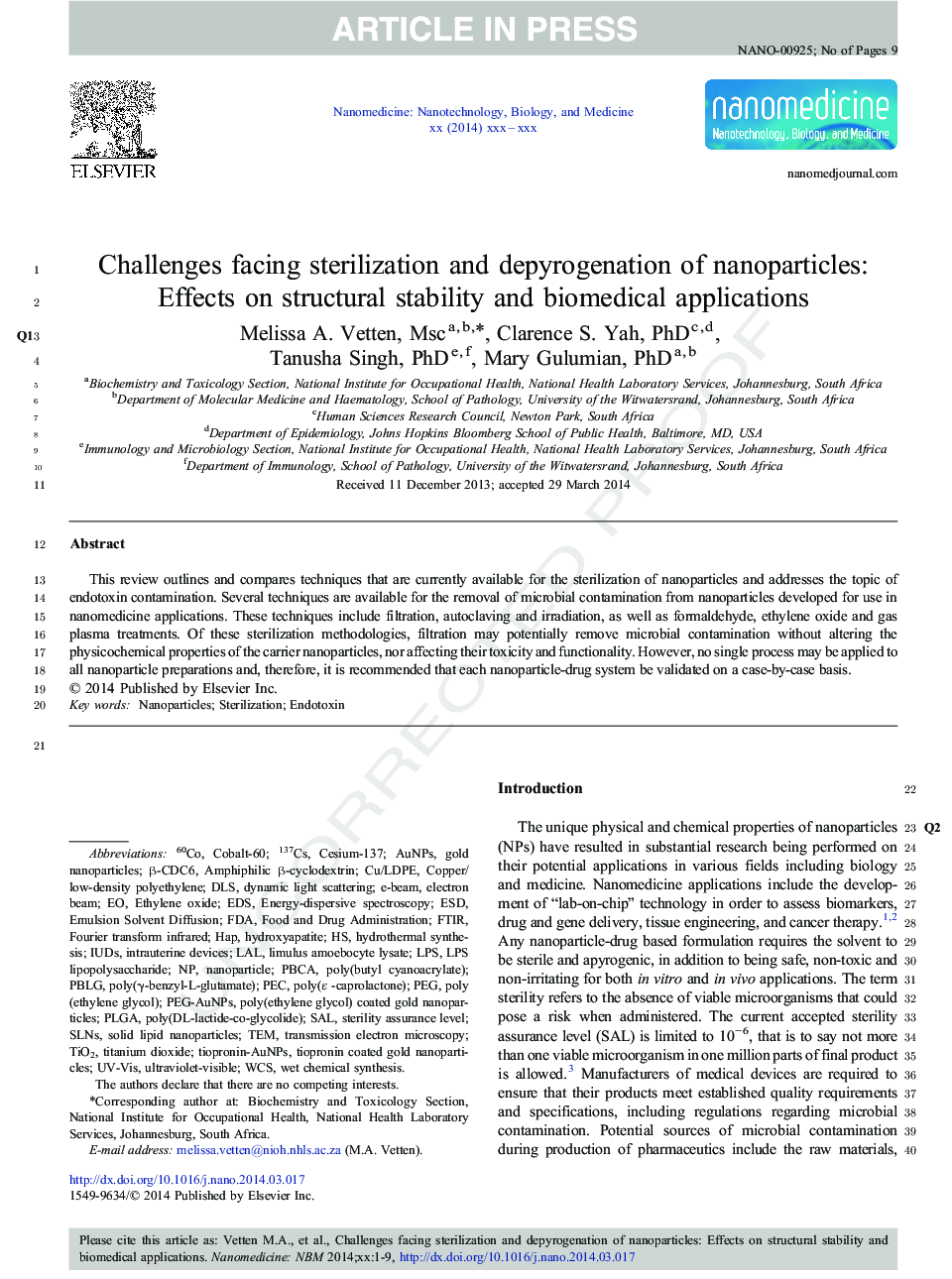 چالش های استریلیزاسیون و پپایروگرافی نانوذرات: اثرات بر پایداری ساختاری و کاربردهای بیومدیکال 