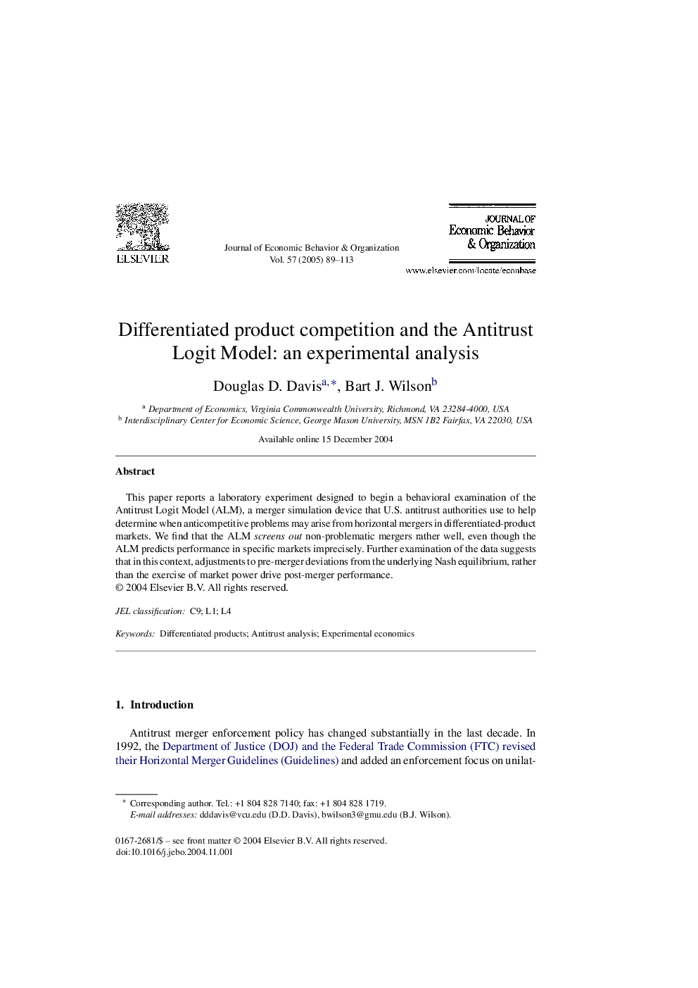 Differentiated product competition and the Antitrust Logit Model: an experimental analysis