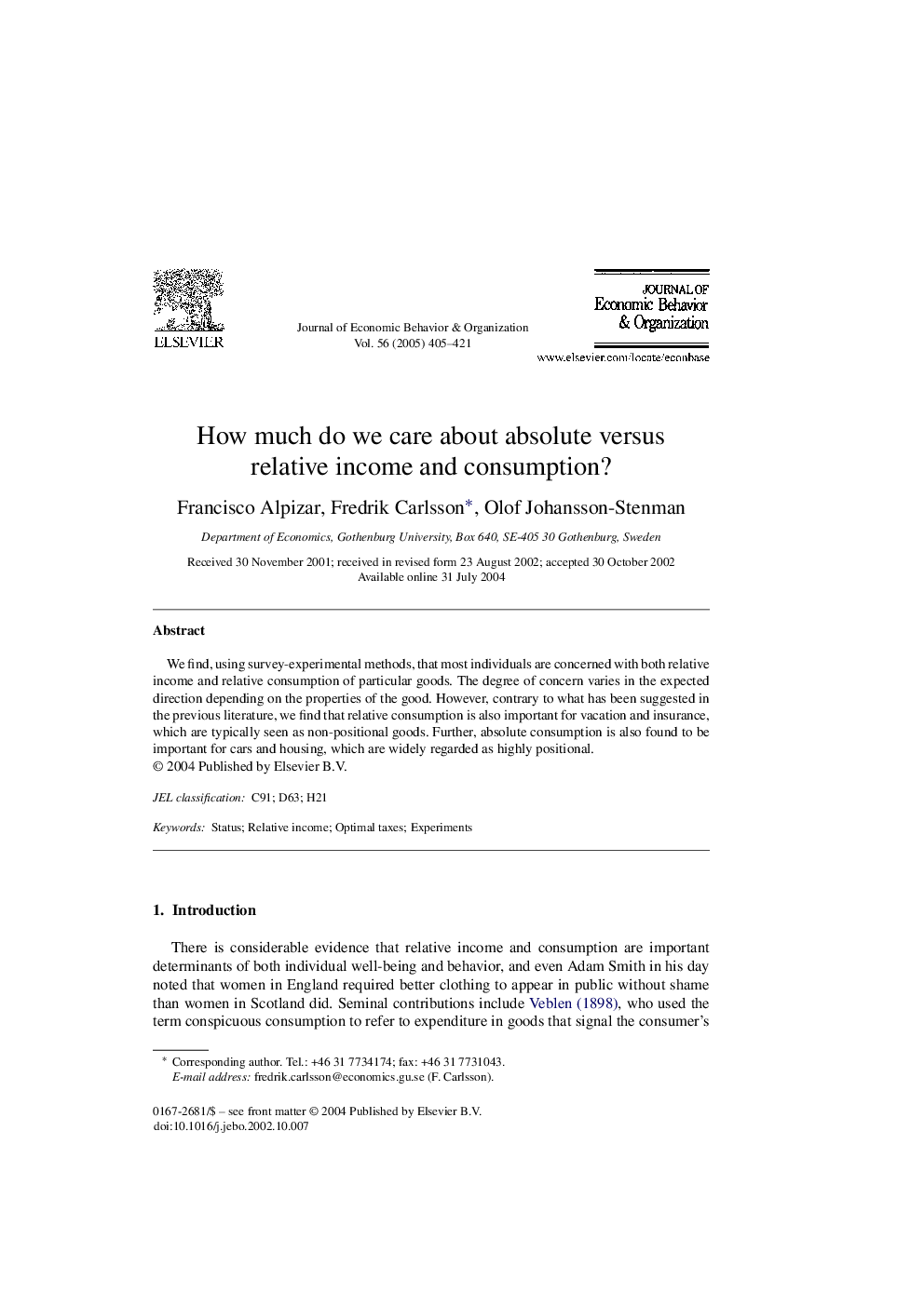 How much do we care about absolute versus relative income and consumption?