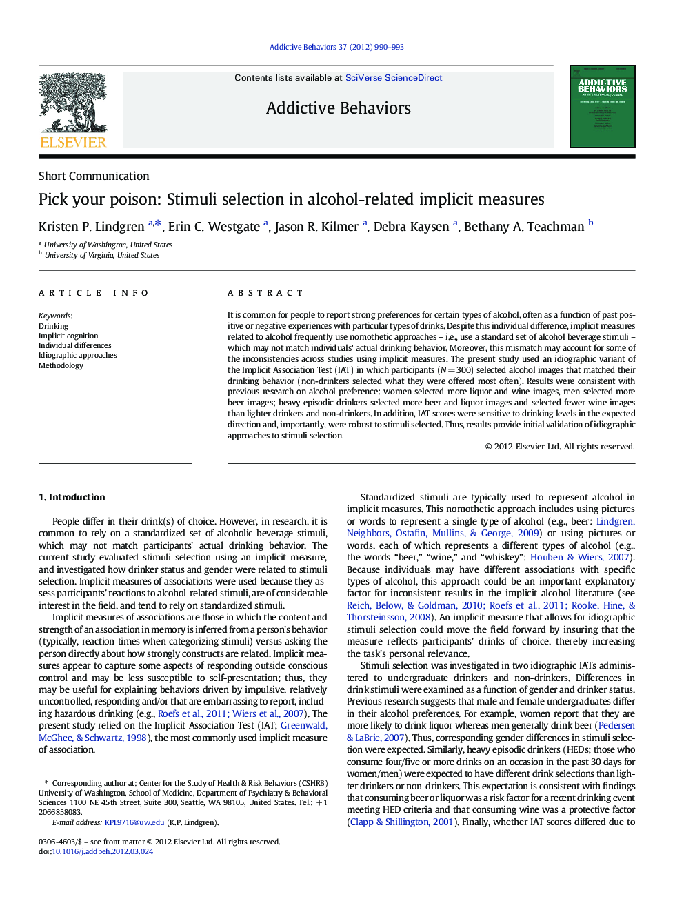 Pick your poison: Stimuli selection in alcohol-related implicit measures