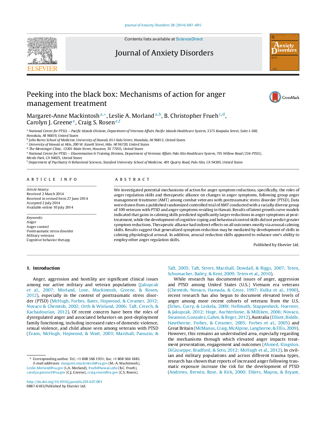 Peeking into the black box: Mechanisms of action for anger management treatment