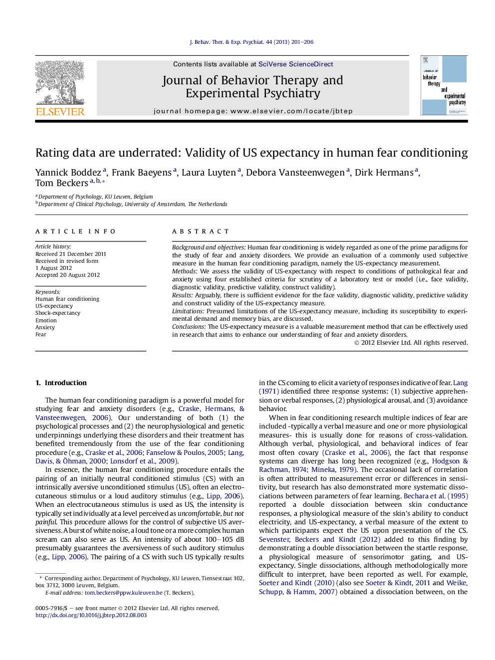 Rating data are underrated: Validity of US expectancy in human fear conditioning