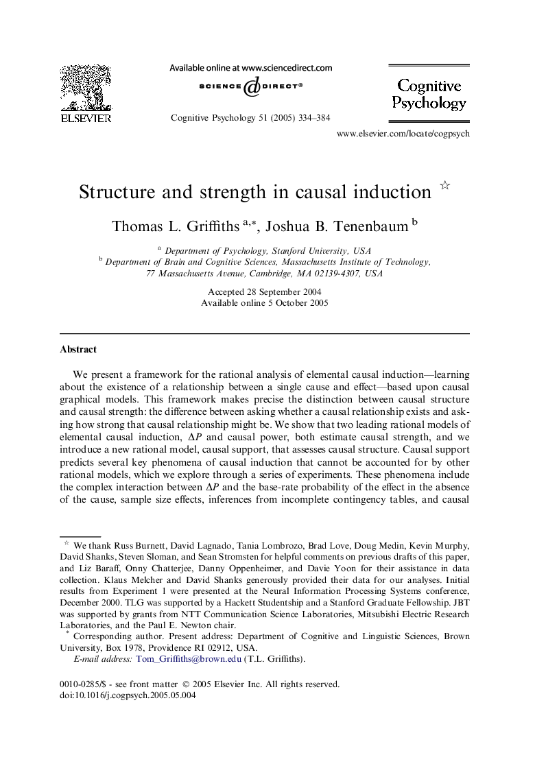 Structure and strength in causal induction