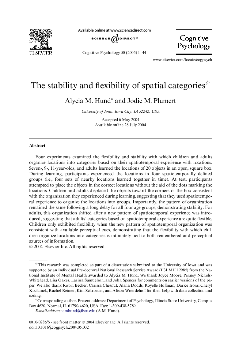 The stability and flexibility of spatial categories