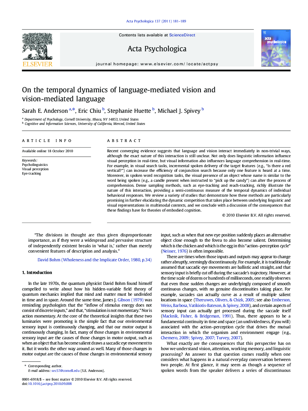 On the temporal dynamics of language-mediated vision and vision-mediated language