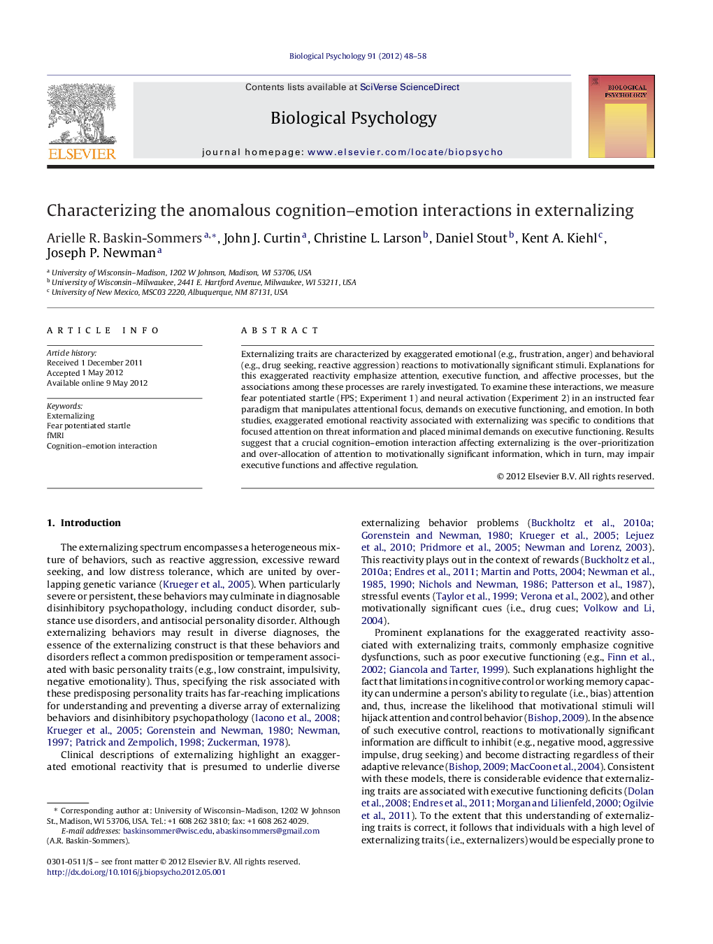 Characterizing the anomalous cognition-emotion interactions in externalizing