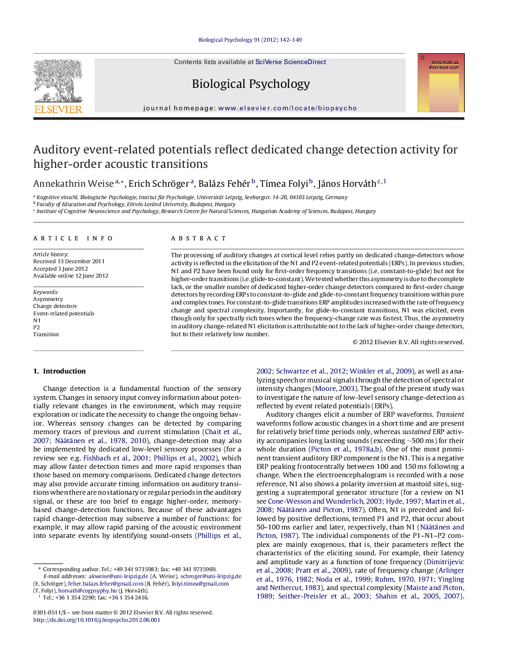 Auditory event-related potentials reflect dedicated change detection activity for higher-order acoustic transitions