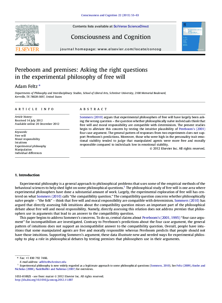 Pereboom and premises: Asking the right questions in the experimental philosophy of free will