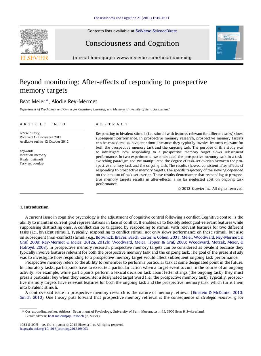 Beyond monitoring: After-effects of responding to prospective memory targets