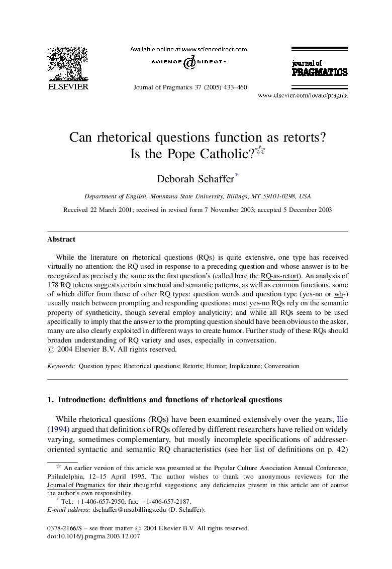 Can rhetorical questions function as retorts?