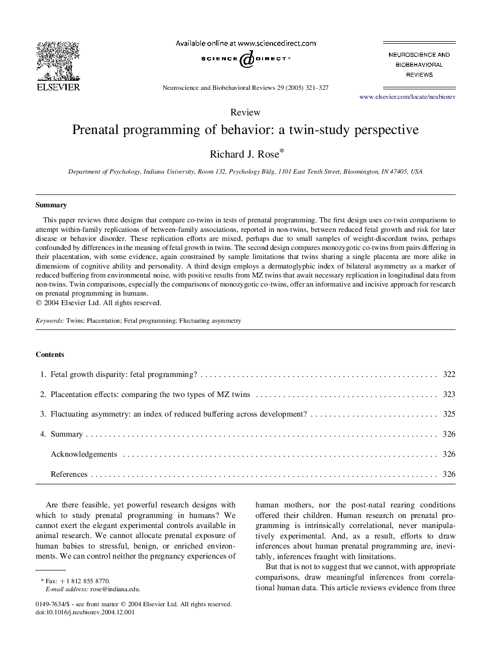 Prenatal programming of behavior: a twin-study perspective