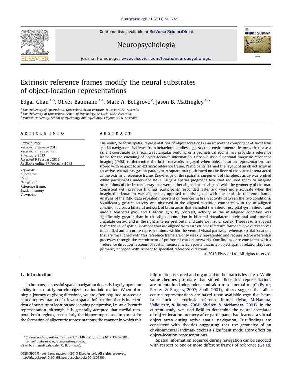 Extrinsic reference frames modify the neural substrates of object-location representations