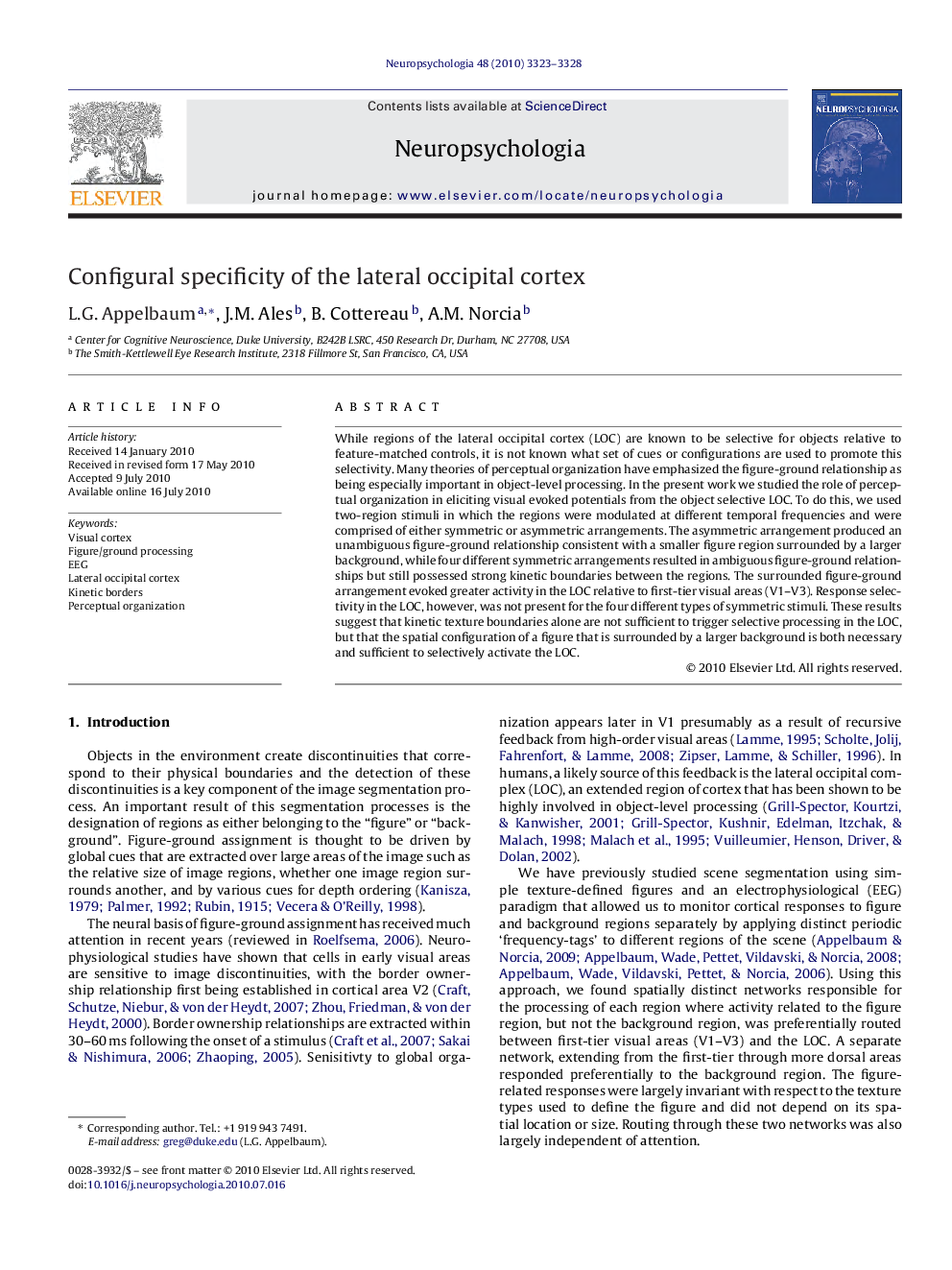 Configural specificity of the lateral occipital cortex