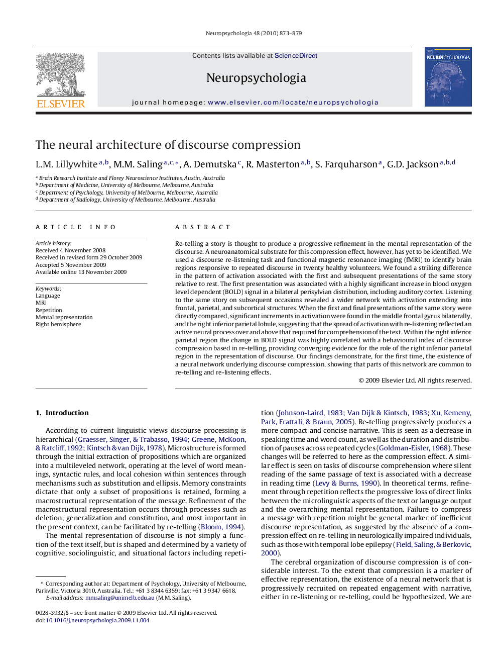 The neural architecture of discourse compression