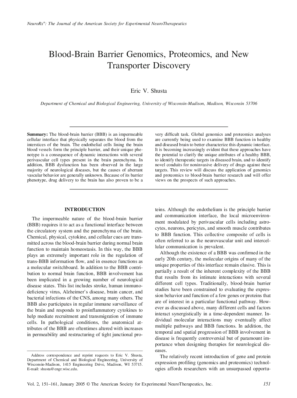 عکس صفحه اول مقاله: Blood-Brain Barrier Genomics, Proteomics, and New Transporter Discovery Blood-Brain Barrier Genomics, Proteomics, and New Transporter Discovery