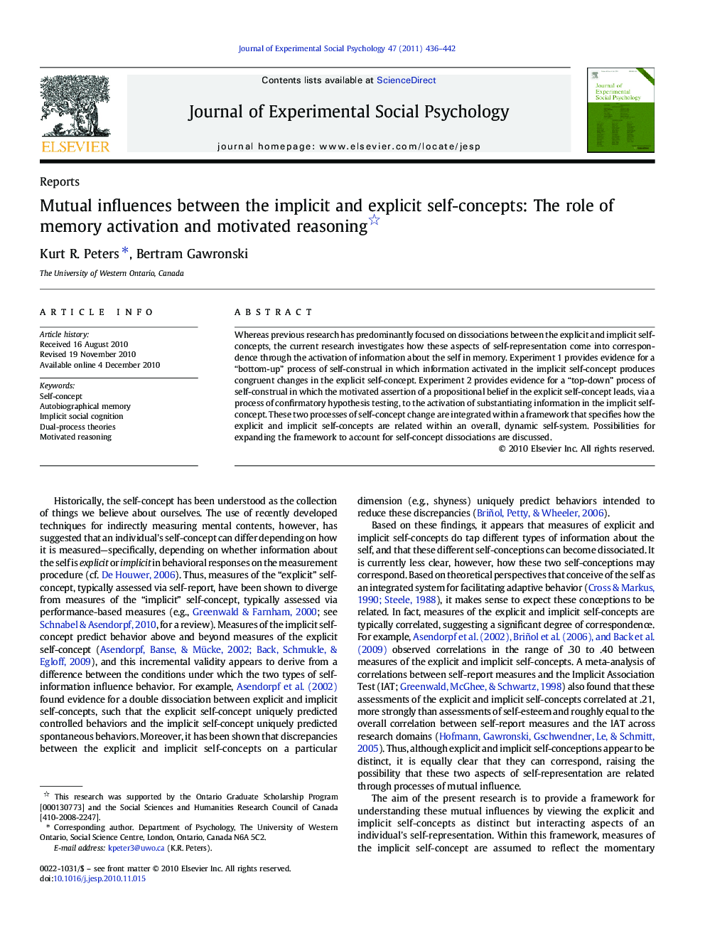 Mutual influences between the implicit and explicit self-concepts: The role of memory activation and motivated reasoning