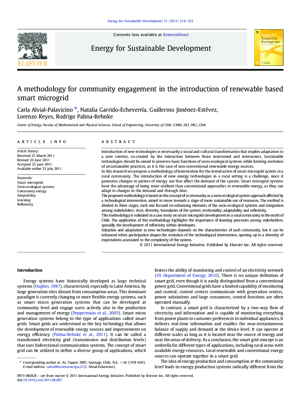 A methodology for community engagement in the introduction of renewable based smart microgrid