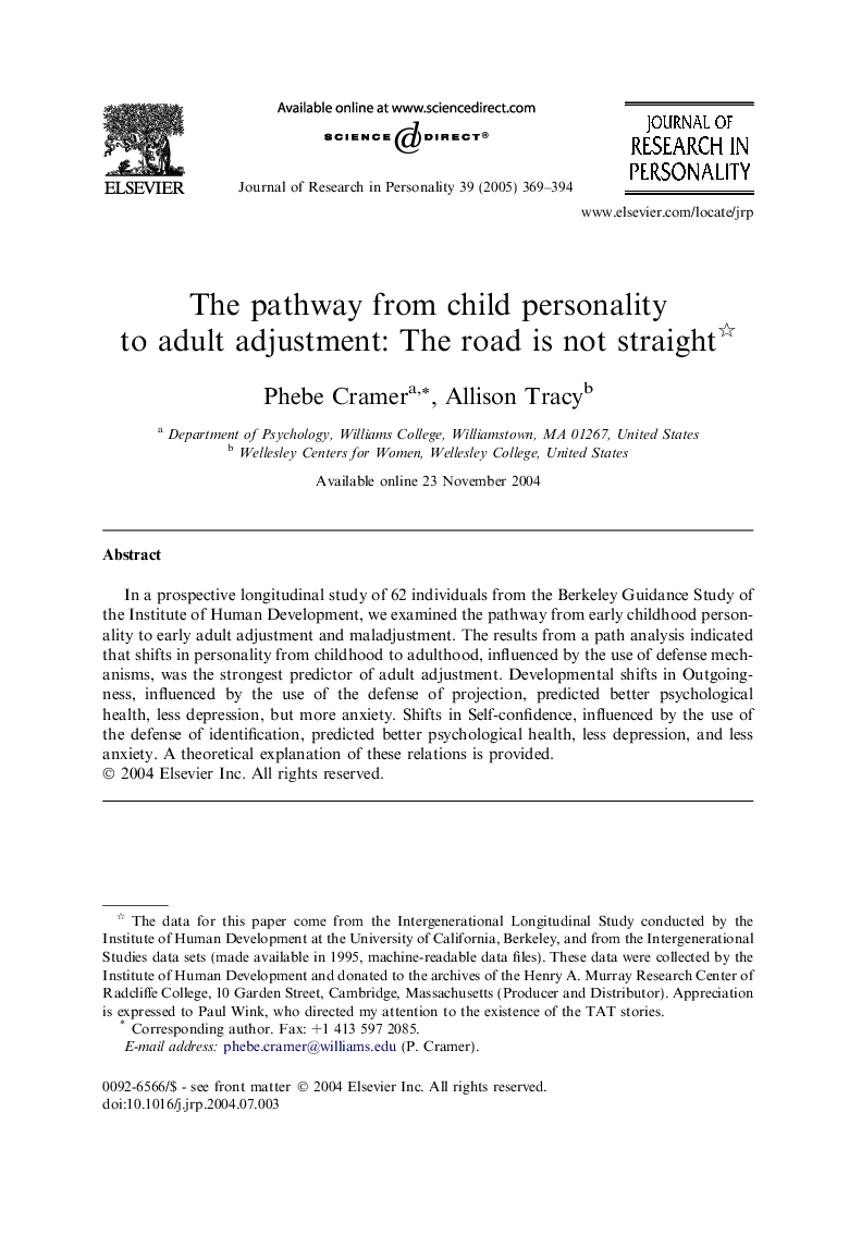 The pathway from child personality to adult adjustment: The road is not straight