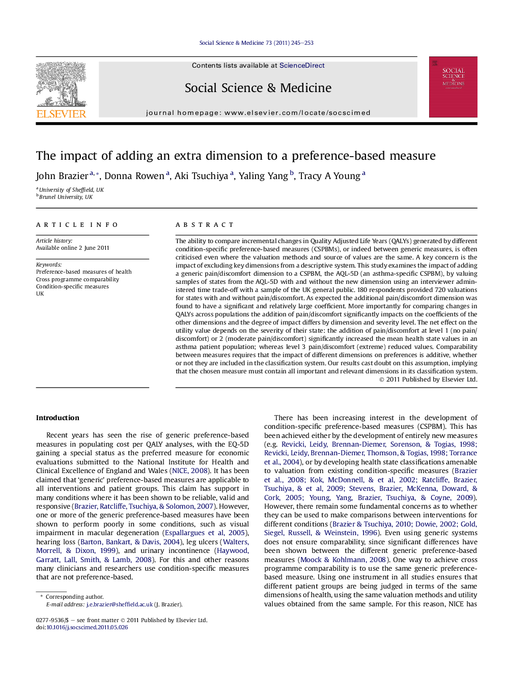 The impact of adding an extra dimension to a preference-based measure