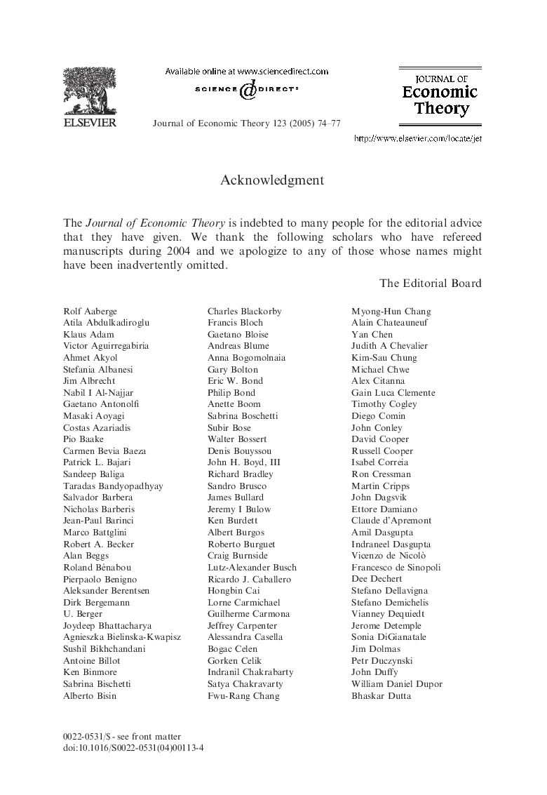 Acknowledgment