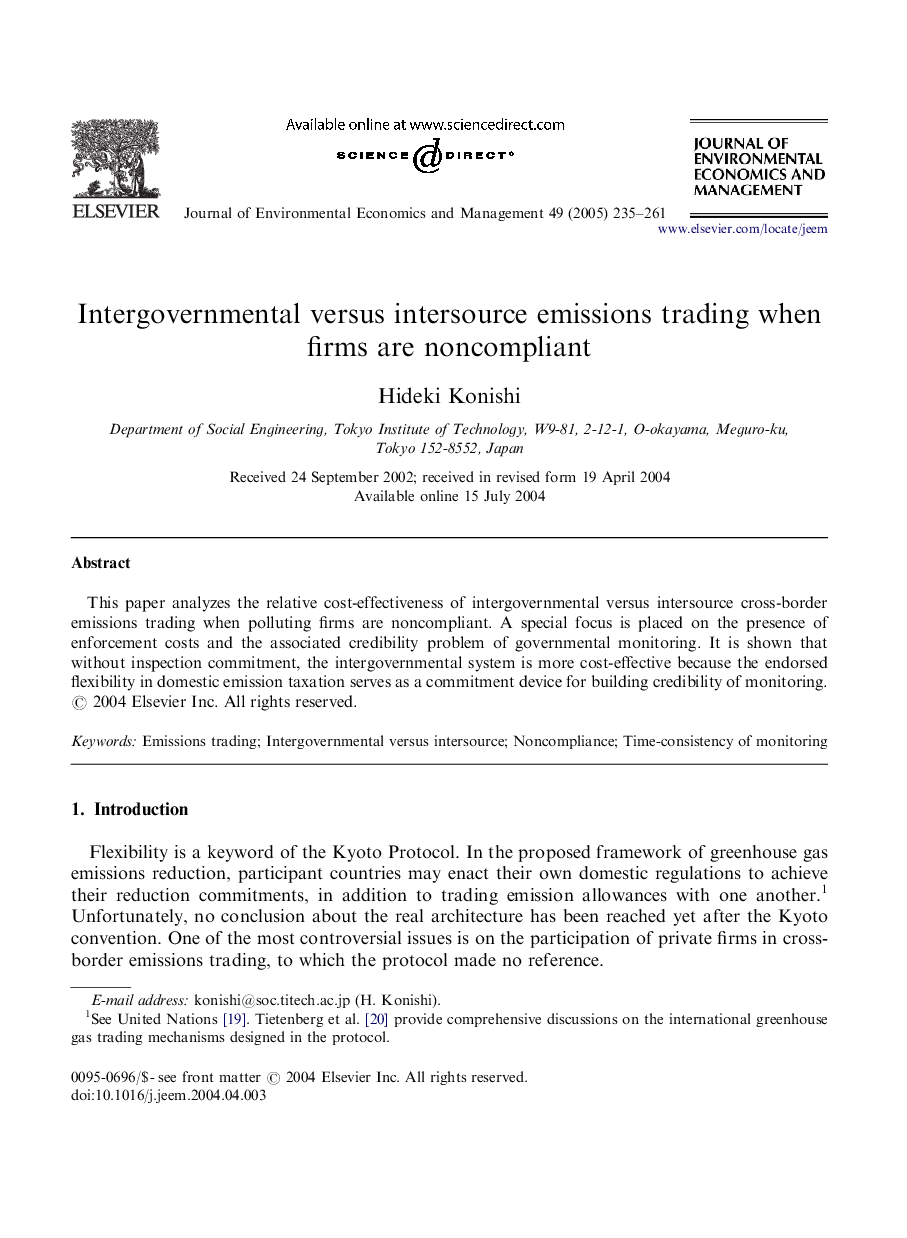 Intergovernmental versus intersource emissions trading when firms are noncompliant