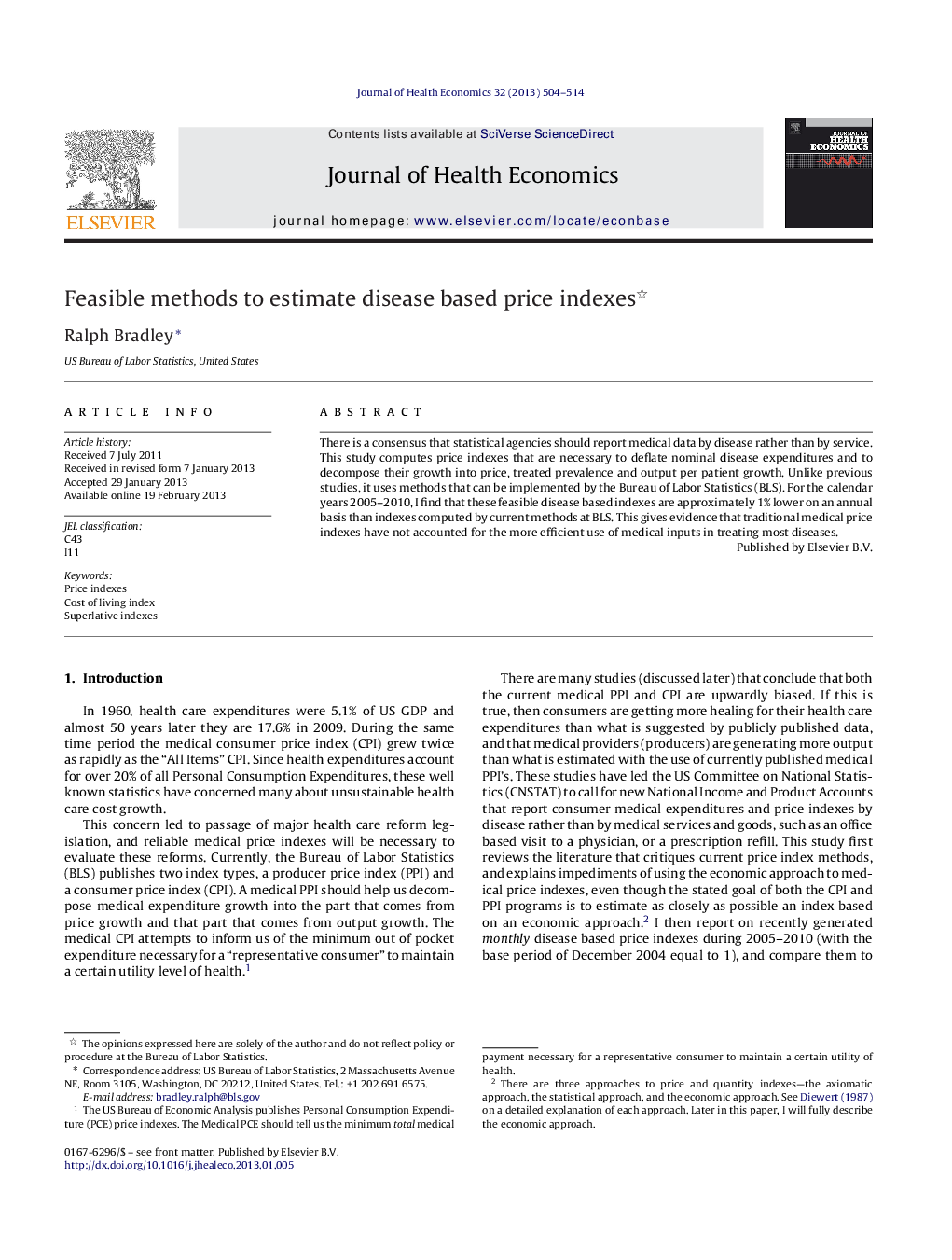 Feasible methods to estimate disease based price indexes