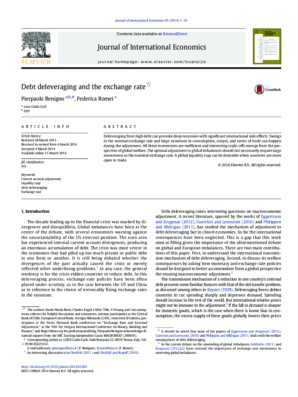 Debt deleveraging and the exchange rate