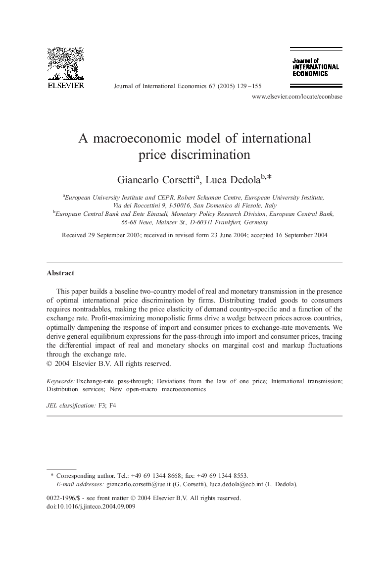 A macroeconomic model of international price discrimination