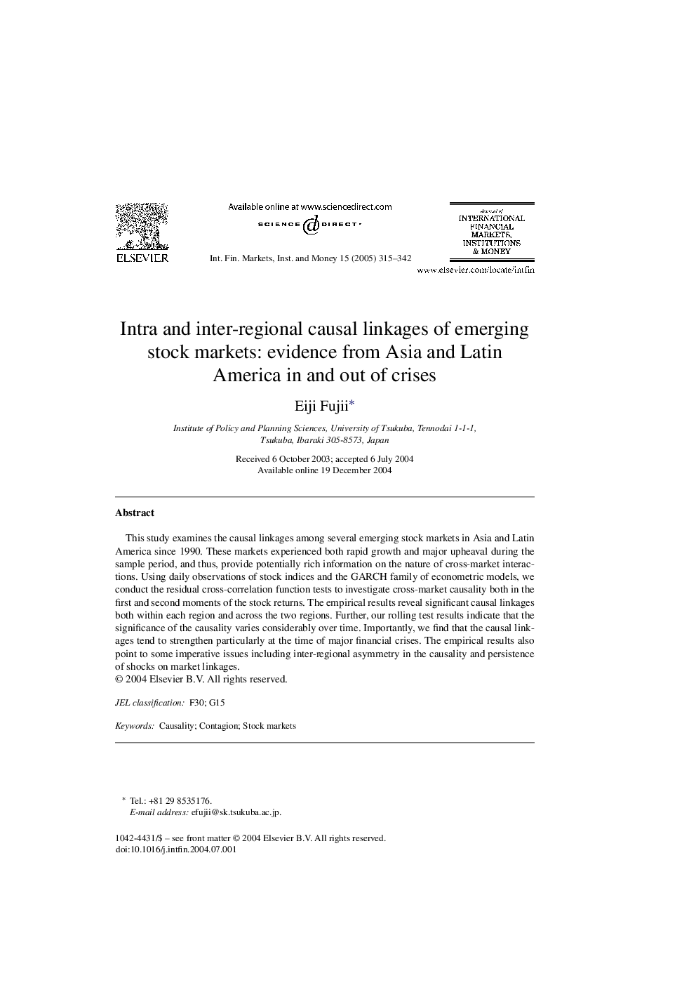 Intra and inter-regional causal linkages of emerging stock markets: evidence from Asia and Latin America in and out of crises